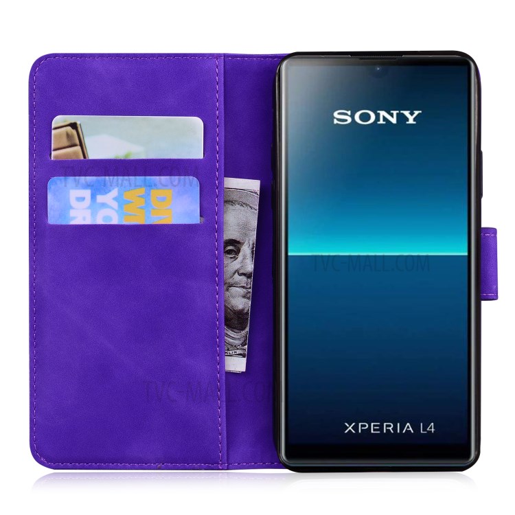 Leather Wallet Stand Phone Case for Sony Xperia L4 - Purple-2