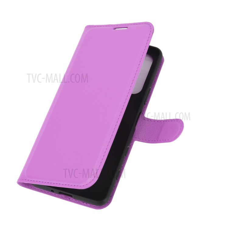 Litchi Texture Leather Wallet Cell Phone Protective Case for Sony Xperia 5 II - Purple-2