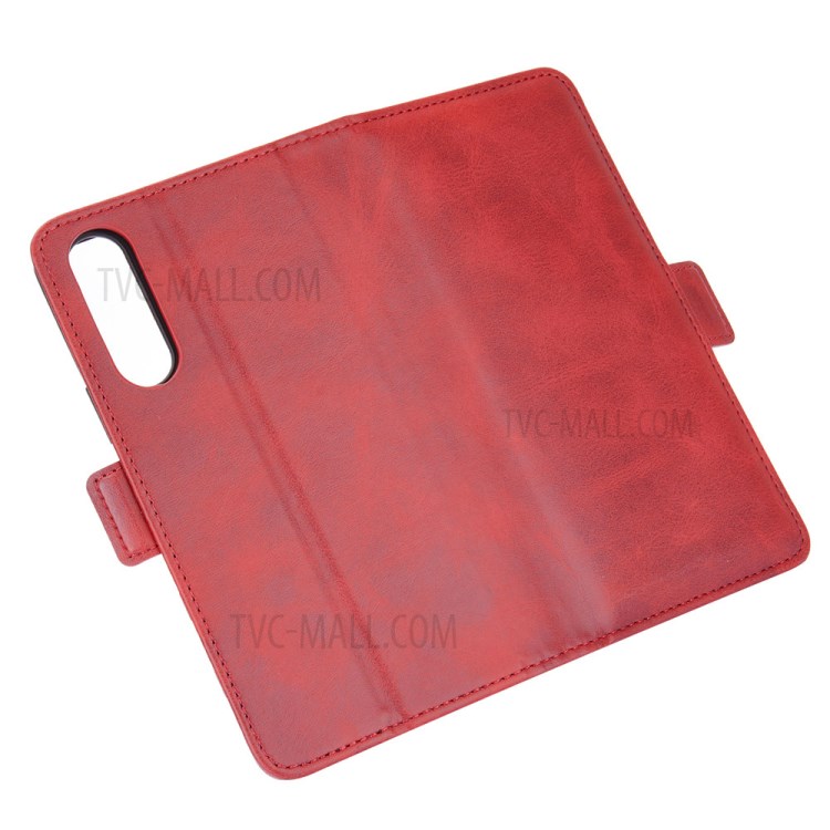Double Magnetic Clasp Leather Cell Mobile Case for Sony Xperia 5 II - Red-2