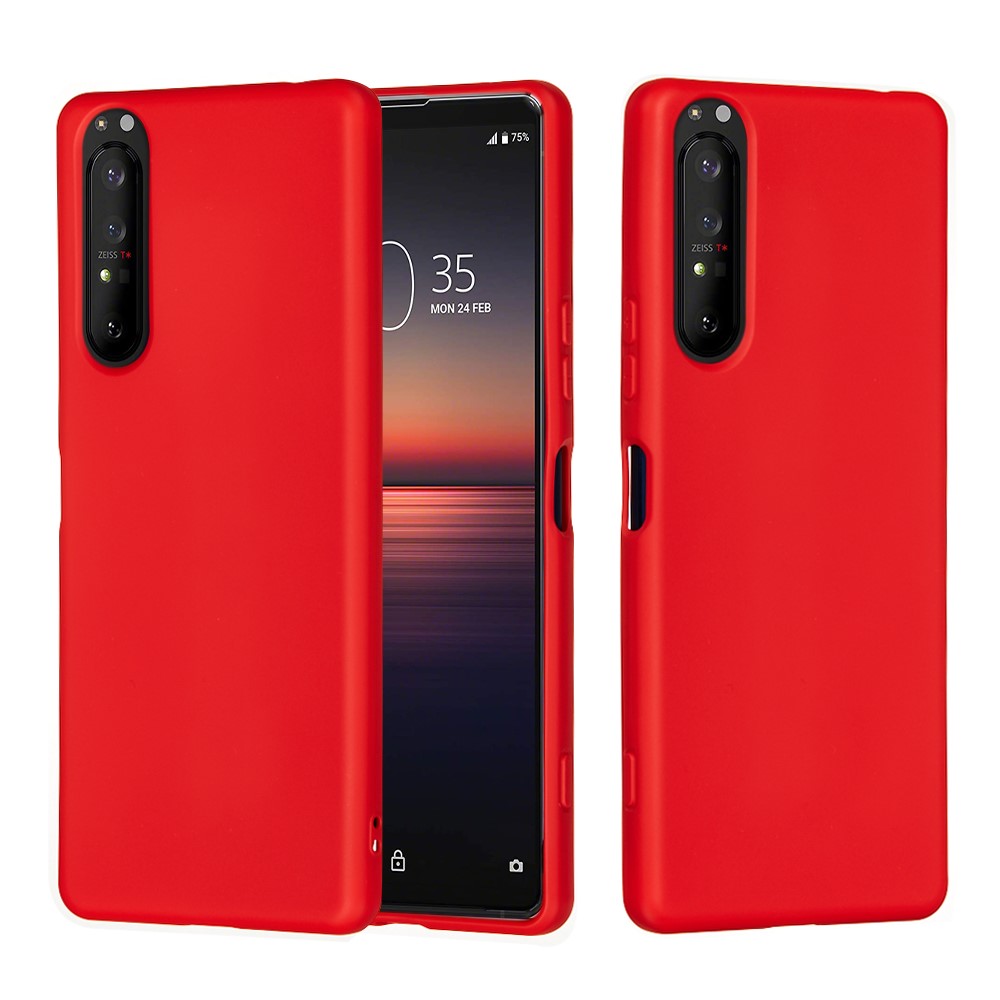 Liquid Silicone Phone Cover Case for Sony Xperia 1 II - Red-2