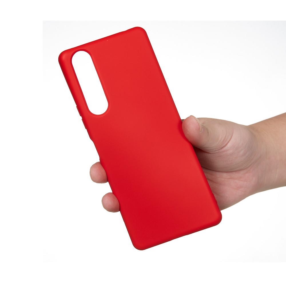Liquid Silicone Phone Cover Case for Sony Xperia 1 II - Red-5
