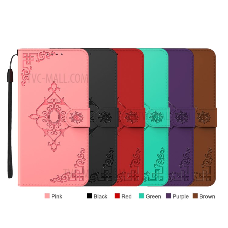 Symmetrical Pattern Imprinting Wallet Leather Phone Stand Protector for Sony Xperia L4 - Black-6