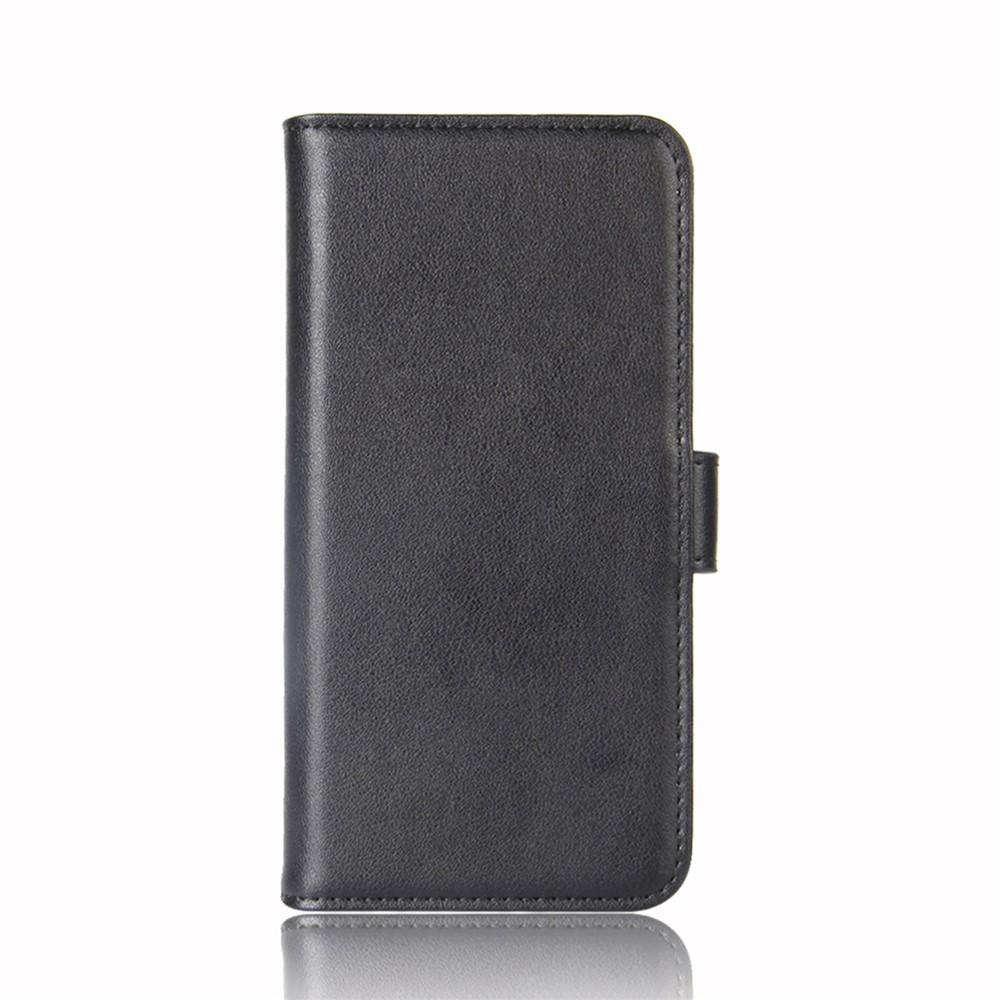 Genuine Split Leather Wallet Stand Protective Shell for Sony Xperia 5 II - Black-3