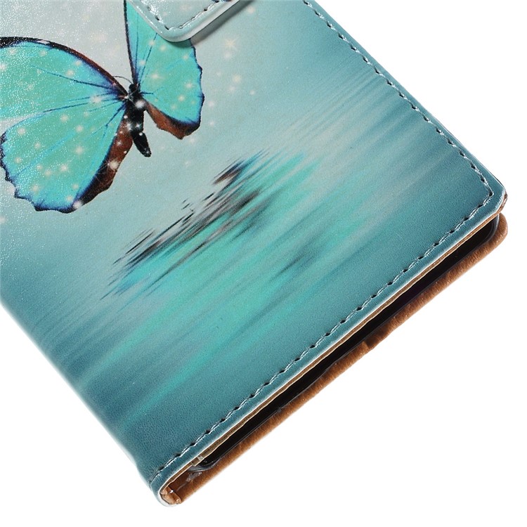 Leather Wallet Case for Sony Xperia M5 E5603/Dual E5633 - Blue Butterfly-7