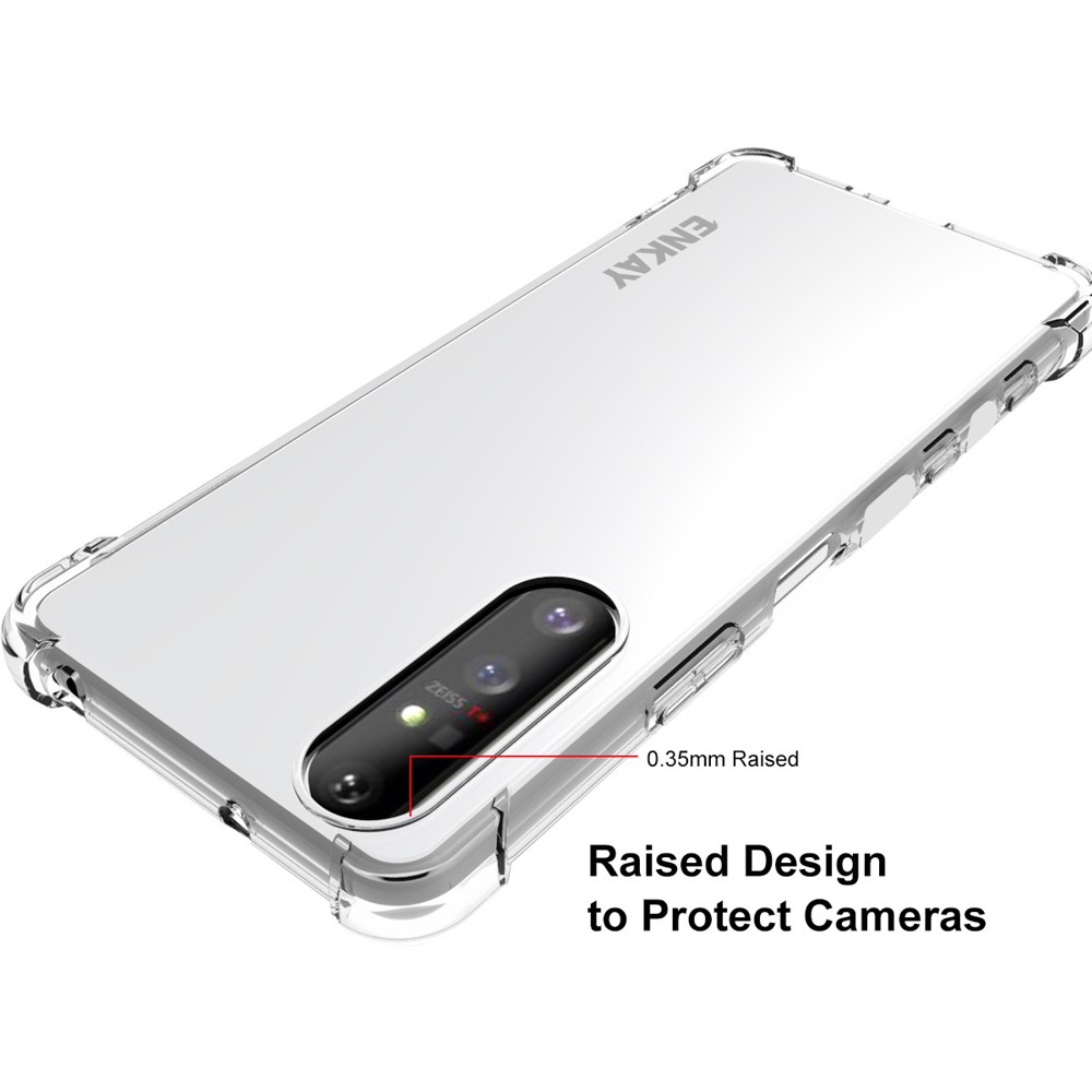 ENKAY HAT-PRINCE Four Corner Thickening Anti-Slip Cover Shockproof Clear TPU Case + Tempered Glass Screen Protector for Sony Xperia 5 II-3