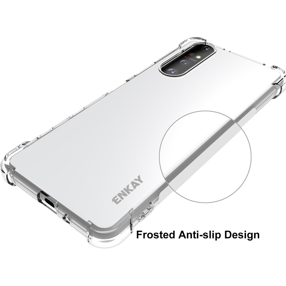 ENKAY HAT-PRINCE Four Corner Thickening Anti-Slip Cover Shockproof Clear TPU Case + Tempered Glass Screen Protector for Sony Xperia 5 II-4