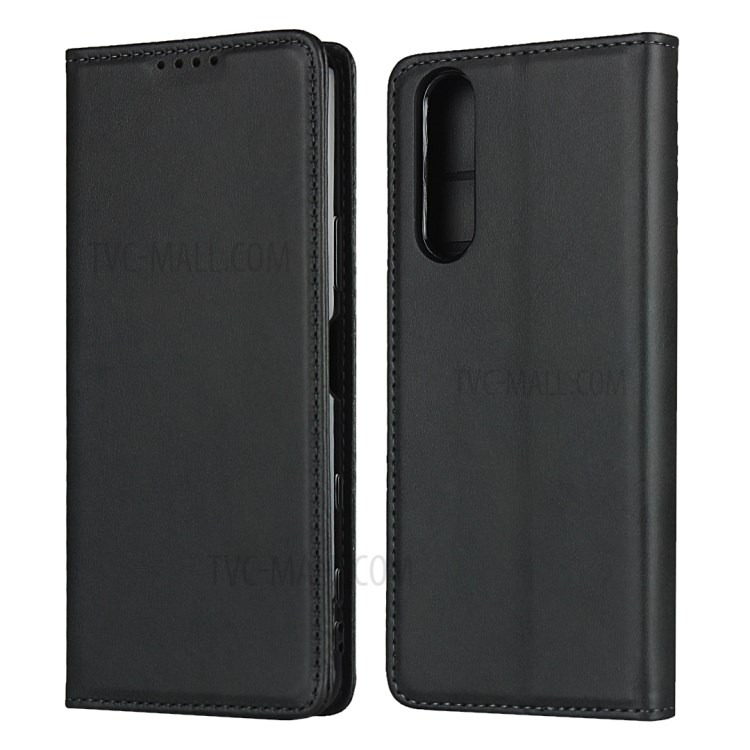 Auto-absorbed Wallet Leather Stand Case for Sony Xperia 5 II - Black-2