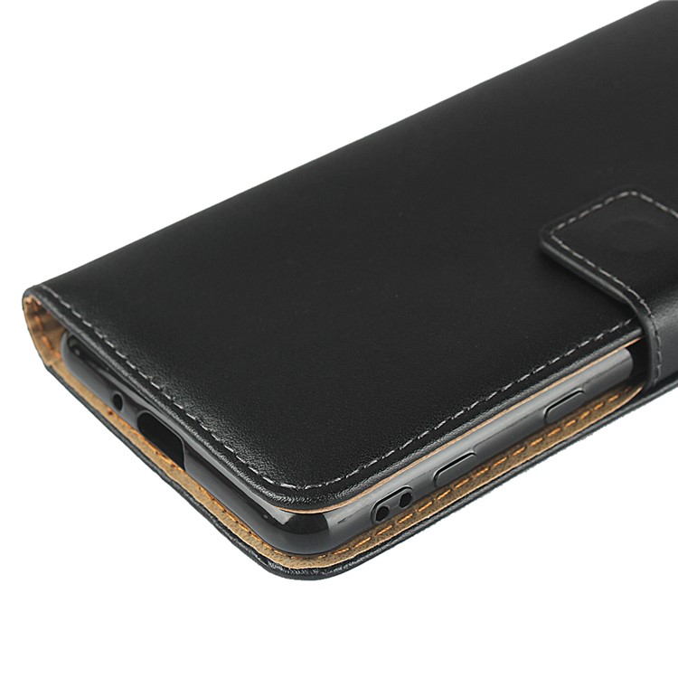 Genuine Leather Wallet Stand Phone Shell for Sony Xperia 5 II - Black-10