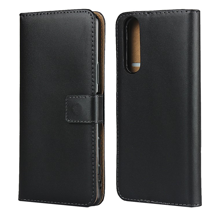 Genuine Leather Wallet Stand Phone Shell for Sony Xperia 5 II - Black-2