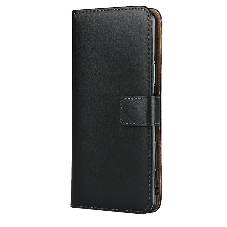 Genuine Leather Wallet Stand Phone Shell for Sony Xperia 5 II - Black-3