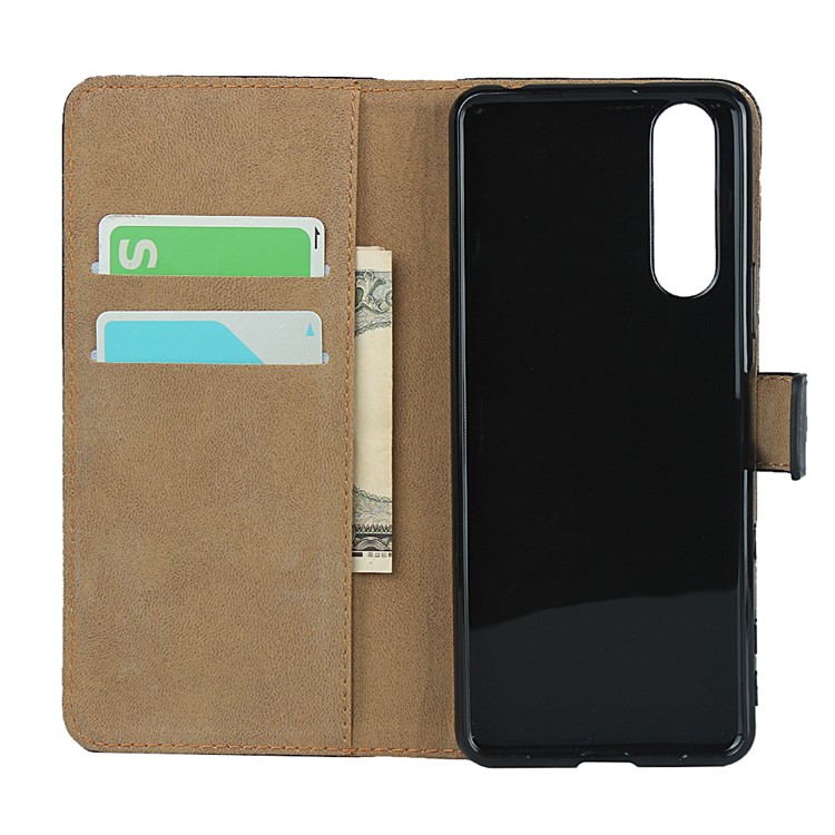 Genuine Leather Wallet Stand Phone Shell for Sony Xperia 5 II - Black-5