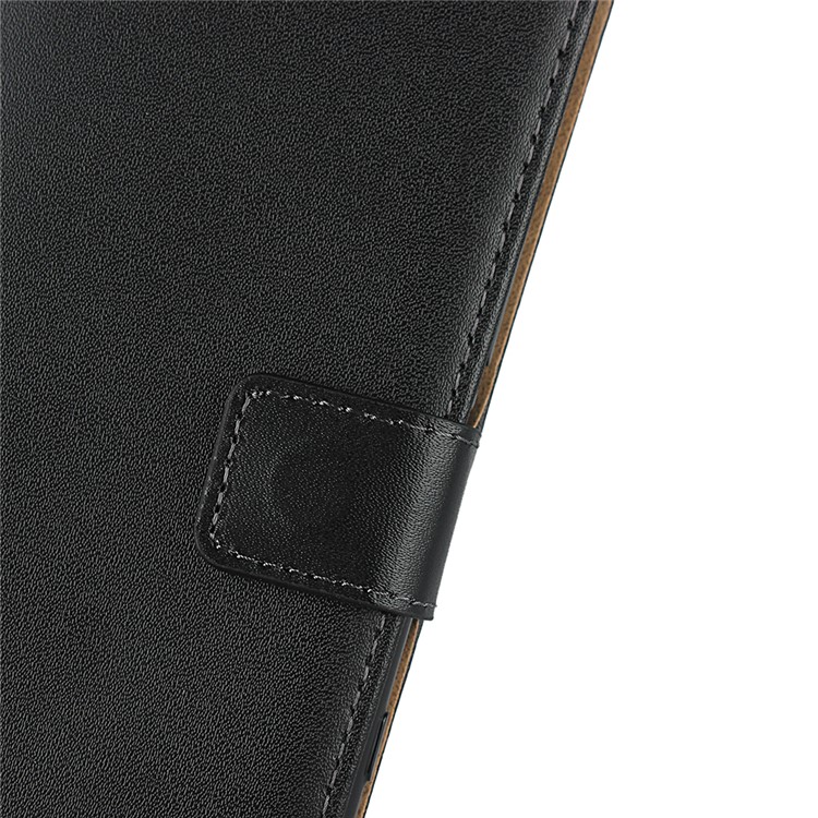 Genuine Leather Wallet Stand Phone Shell for Sony Xperia 5 II - Black-7