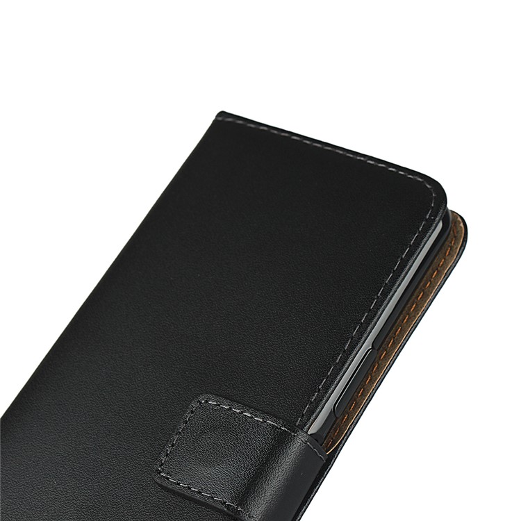 Genuine Leather Wallet Stand Phone Shell for Sony Xperia 5 II - Black-8