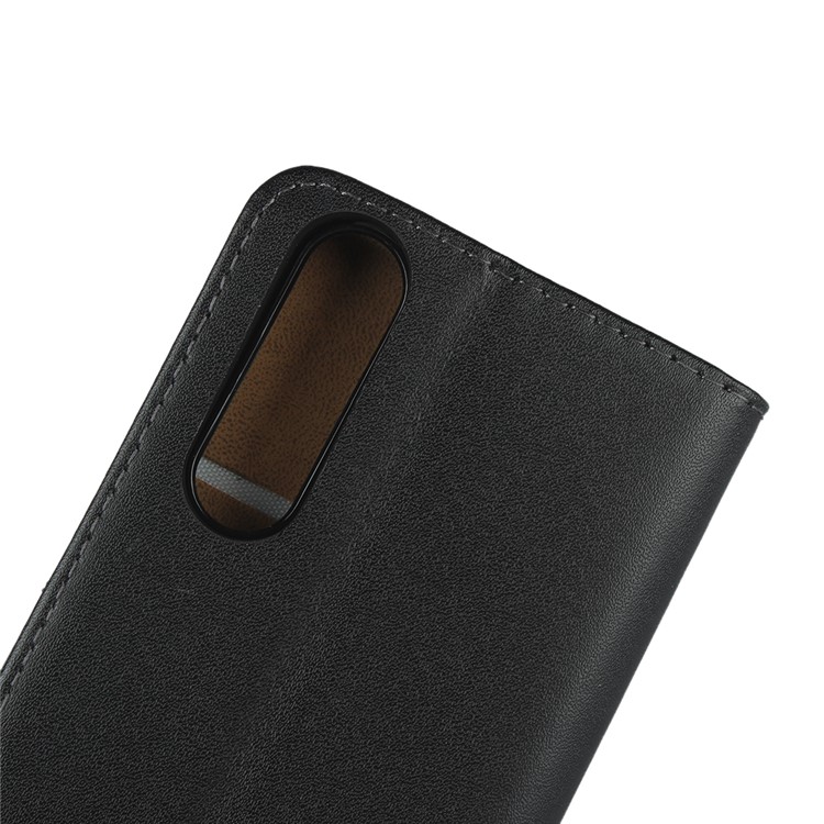 Genuine Leather Wallet Stand Phone Shell for Sony Xperia 5 II - Black-9