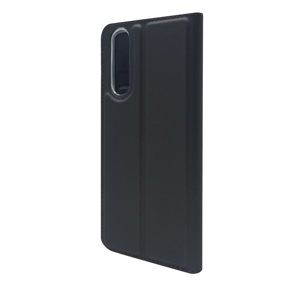 Soporte de Adsorción Magnética Case de Tarjetas de Cuero Para Sony Xperia 5 II - Negro