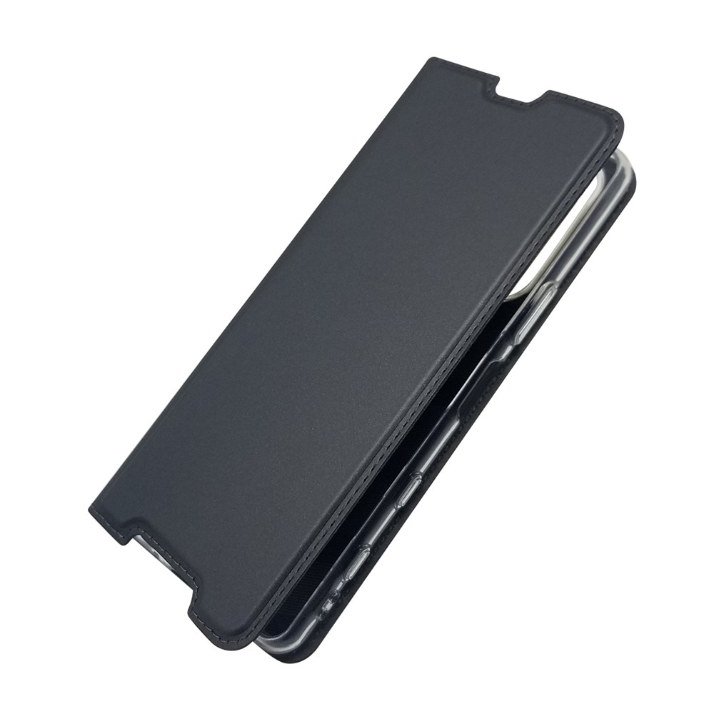 Soporte de Adsorción Magnética Case de Tarjetas de Cuero Para Sony Xperia 5 II - Negro