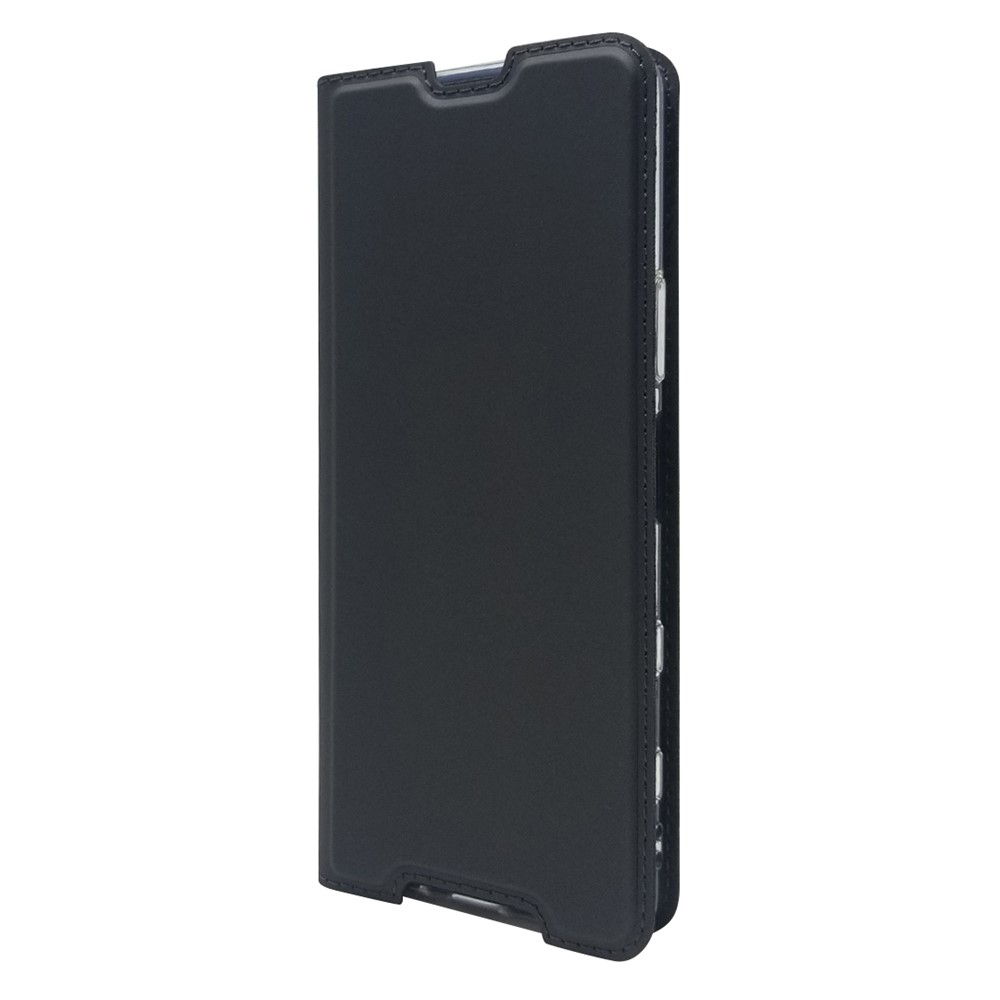 Soporte de Adsorción Magnética Case de Tarjetas de Cuero Para Sony Xperia 5 II - Negro