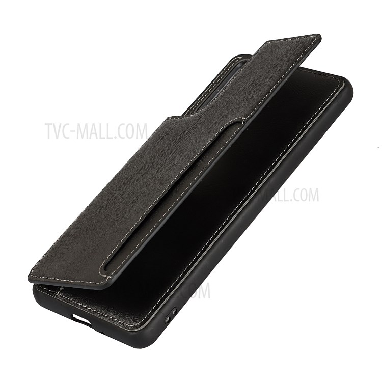 For Sony Xperia 5 II Quality PU Leather Coated TPU Wallet Flip Phone Cover Case - Black-9