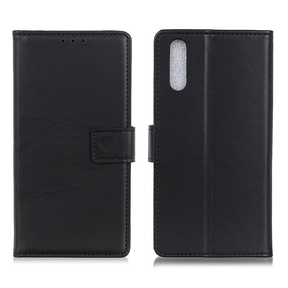 Magnetic Clasp Design Leather Wallet Shell Case with Stand for Sony Xperia L5 - Black-1