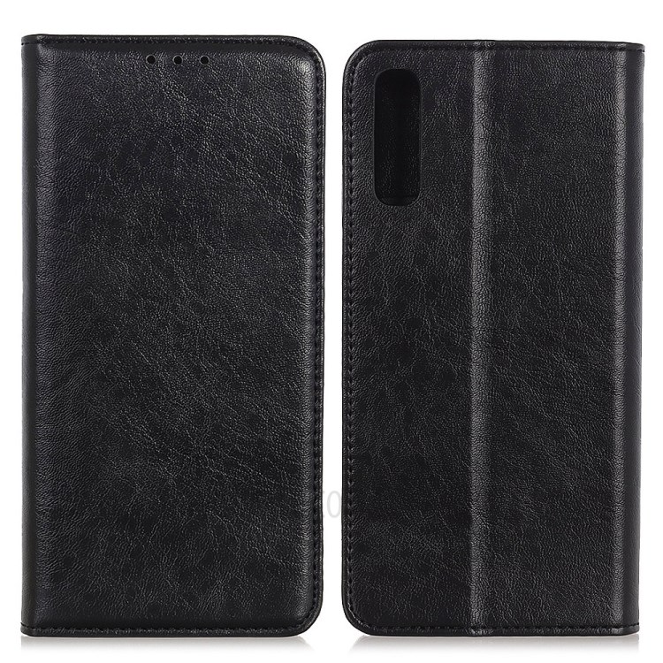 Crazy Horse Texture Auto-absorbed Wallet Stand PU Leather Phone Shell Case for Sony Xperia ACE II - Black-1