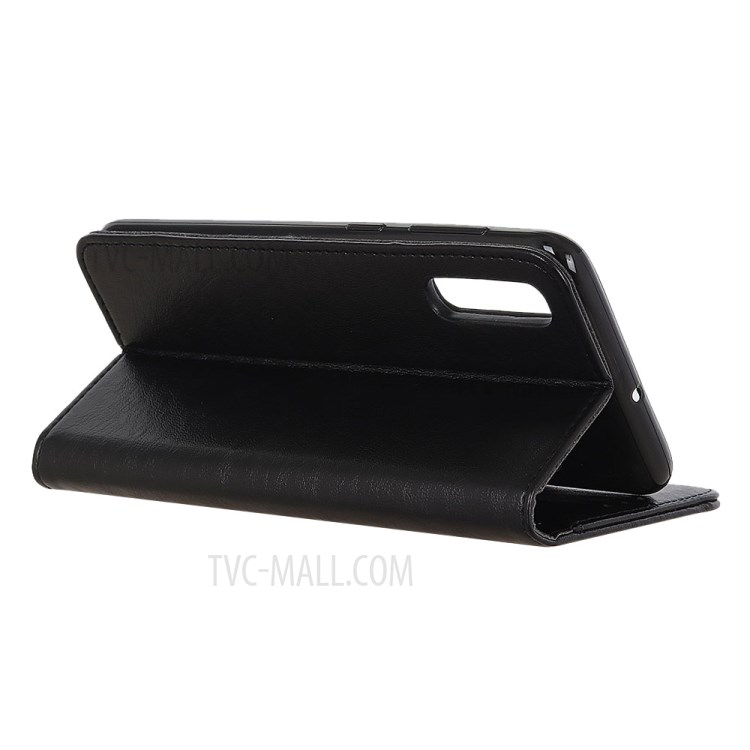 Crazy Horse Texture Auto-absorbed Wallet Stand PU Leather Phone Shell Case for Sony Xperia ACE II - Black-4