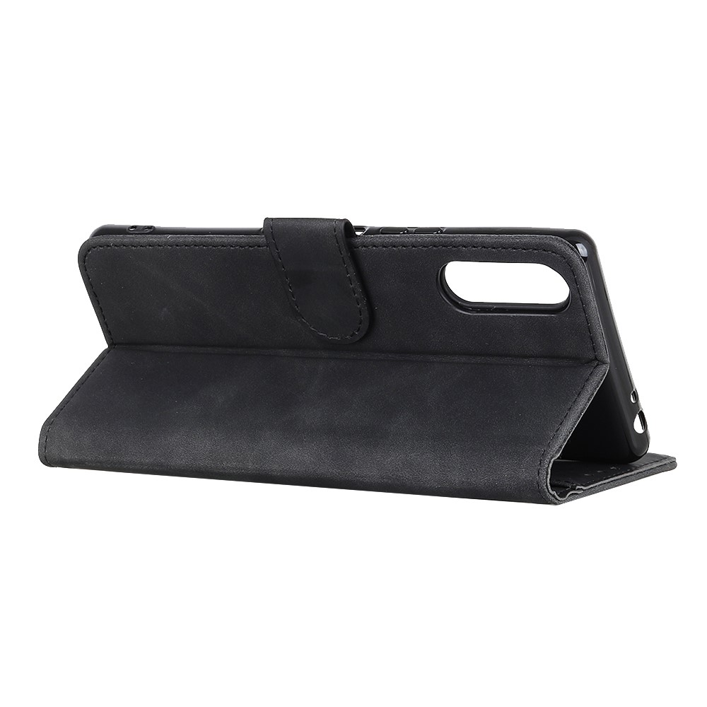 KHAZNEH Retro Style Folio Flip Wallet Design PU Leather Case for Sony Xperia ACE II - Black-4