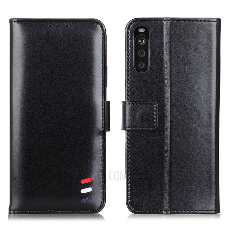Wallet Stand Design Full Protection PU Leather Mobile Casing for Sony Xperia Ace II - Black-1
