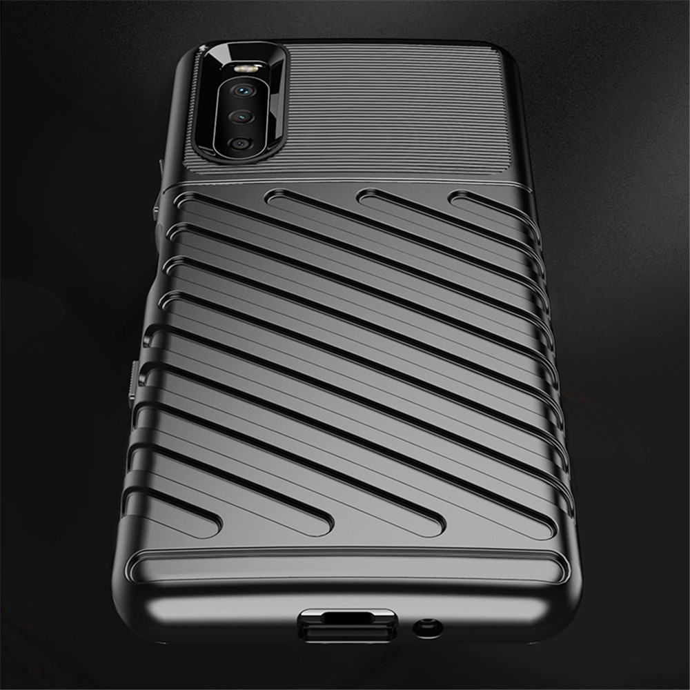Thunder Series Twill Texture TPU Phone Case for Sony Xperia 10 III - Black-7