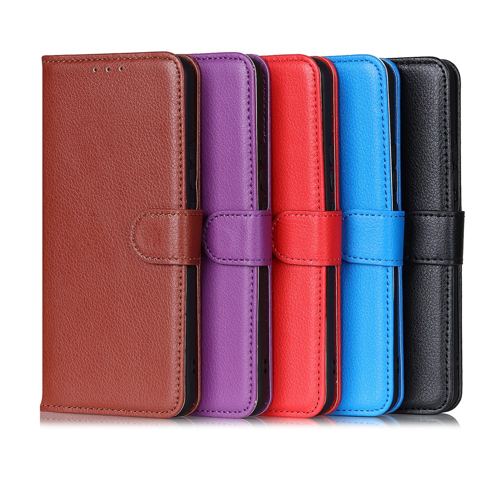 Folio Flip Wallet Design Litchi Skin Leather Case Protective Shell with Stand for Sony Xperia 1 III - Black-12