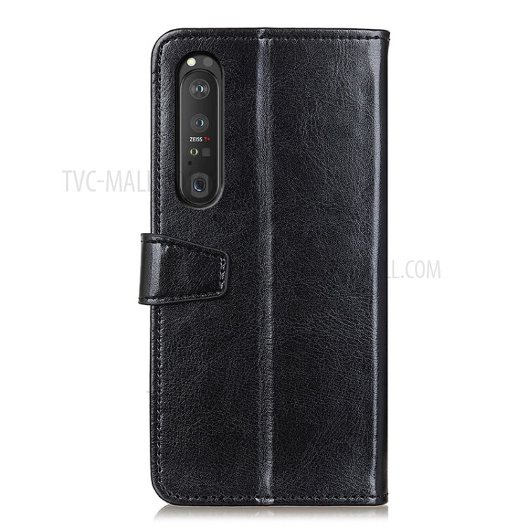 Full Protection Wallet Stand Design Leather Phone Cover Case for Sony Xperia 1 III - Black-3