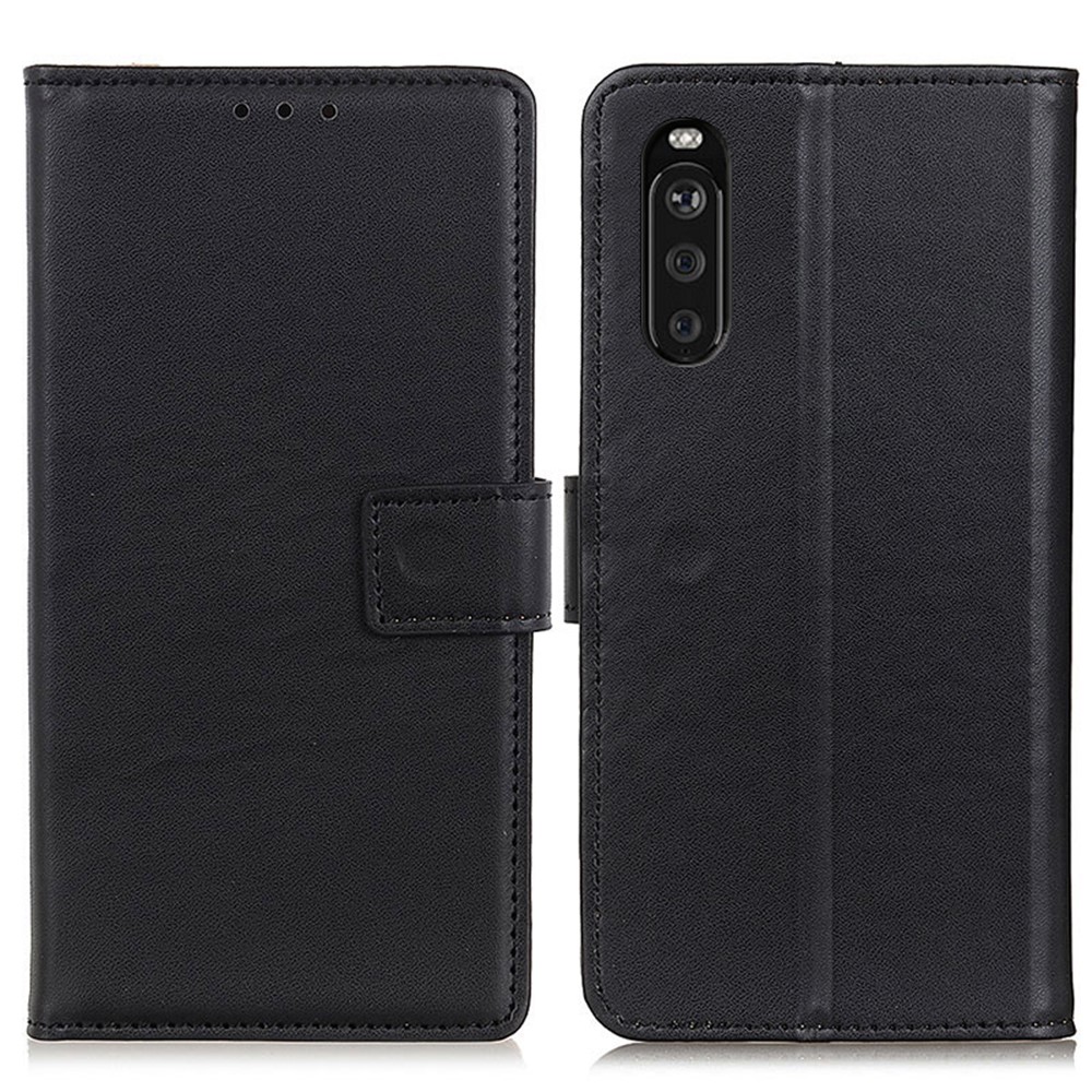 Wallet Stand Design Magnetic Clasp Leather Shell Case for Sony Xperia 10 III - Black-1
