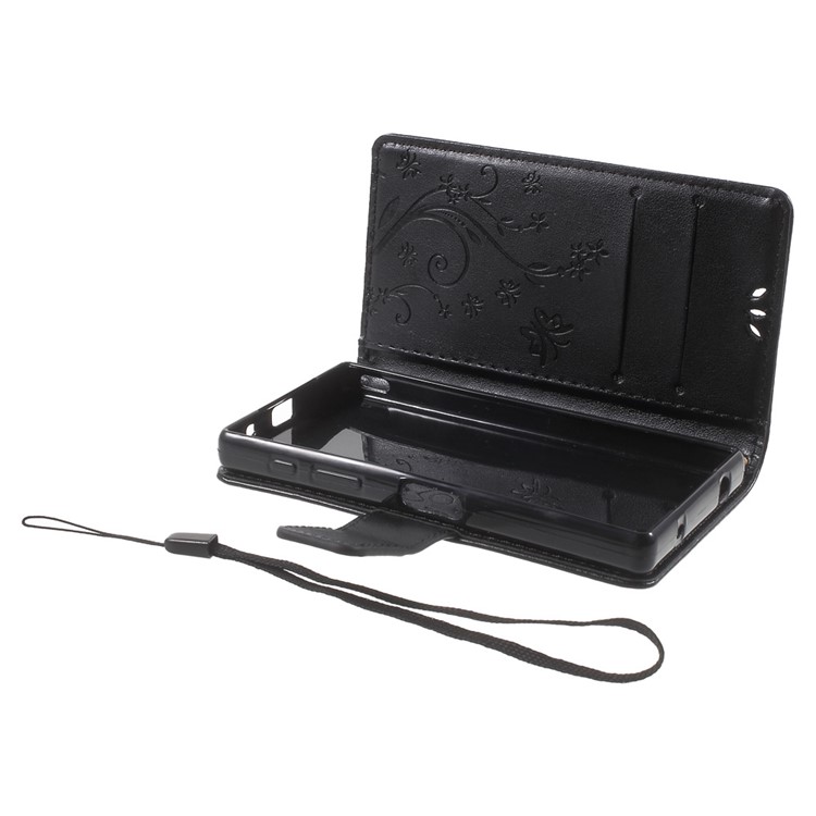 Butterfly Leather Magnetic Cover for Sony Xperia Z5 Compact - Black-10