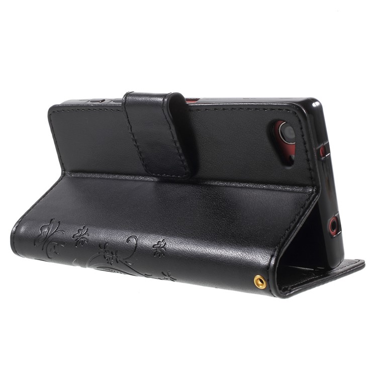 Butterfly Leather Magnetic Cover for Sony Xperia Z5 Compact - Black-4