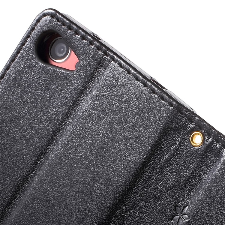 Butterfly Leather Magnetic Cover for Sony Xperia Z5 Compact - Black-7