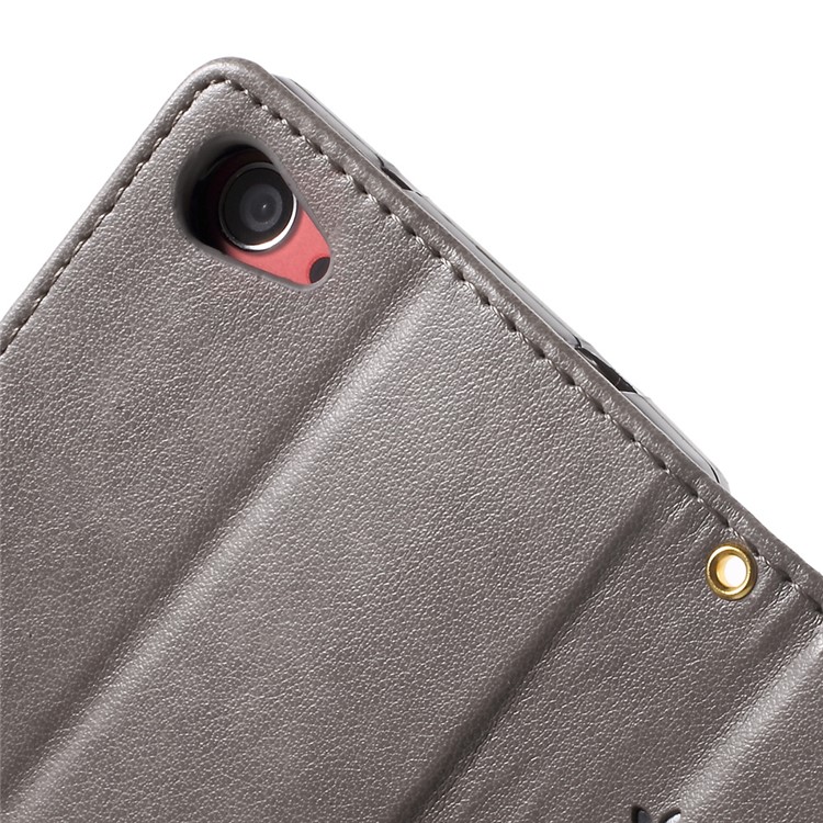 Butterfly Leather Magnetic Cover for Sony Xperia Z5 Compact - Grey-6