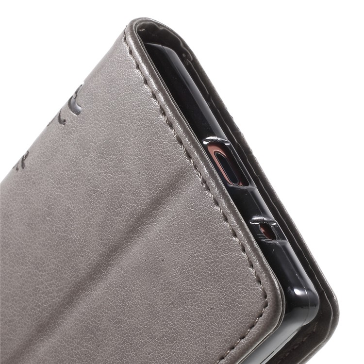 Butterfly Leather Magnetic Cover for Sony Xperia Z5 Compact - Grey-8