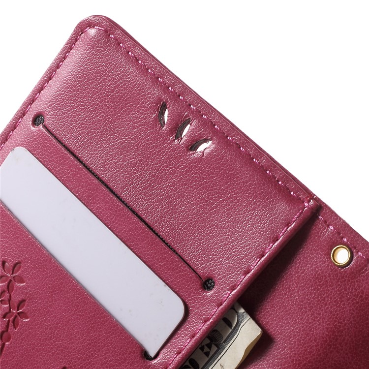 Butterfly Leather Wallet Cover for Sony Xperia Z5 Compact - Rose-6