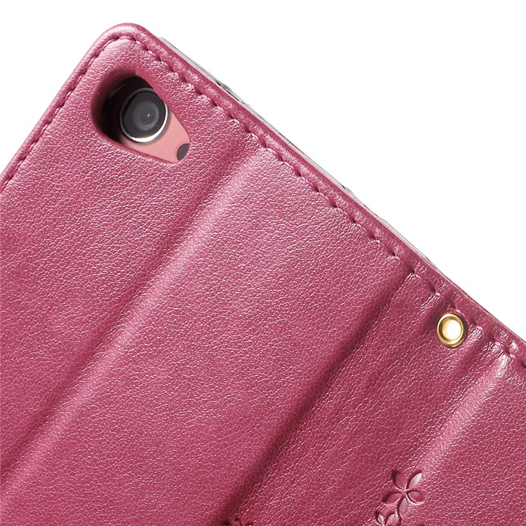 Butterfly Leather Wallet Cover for Sony Xperia Z5 Compact - Rose-7