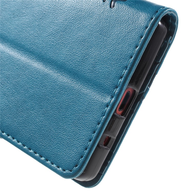 Butterfly Leather Wallet Cover for Sony Xperia Z5 Compact - Blue-8