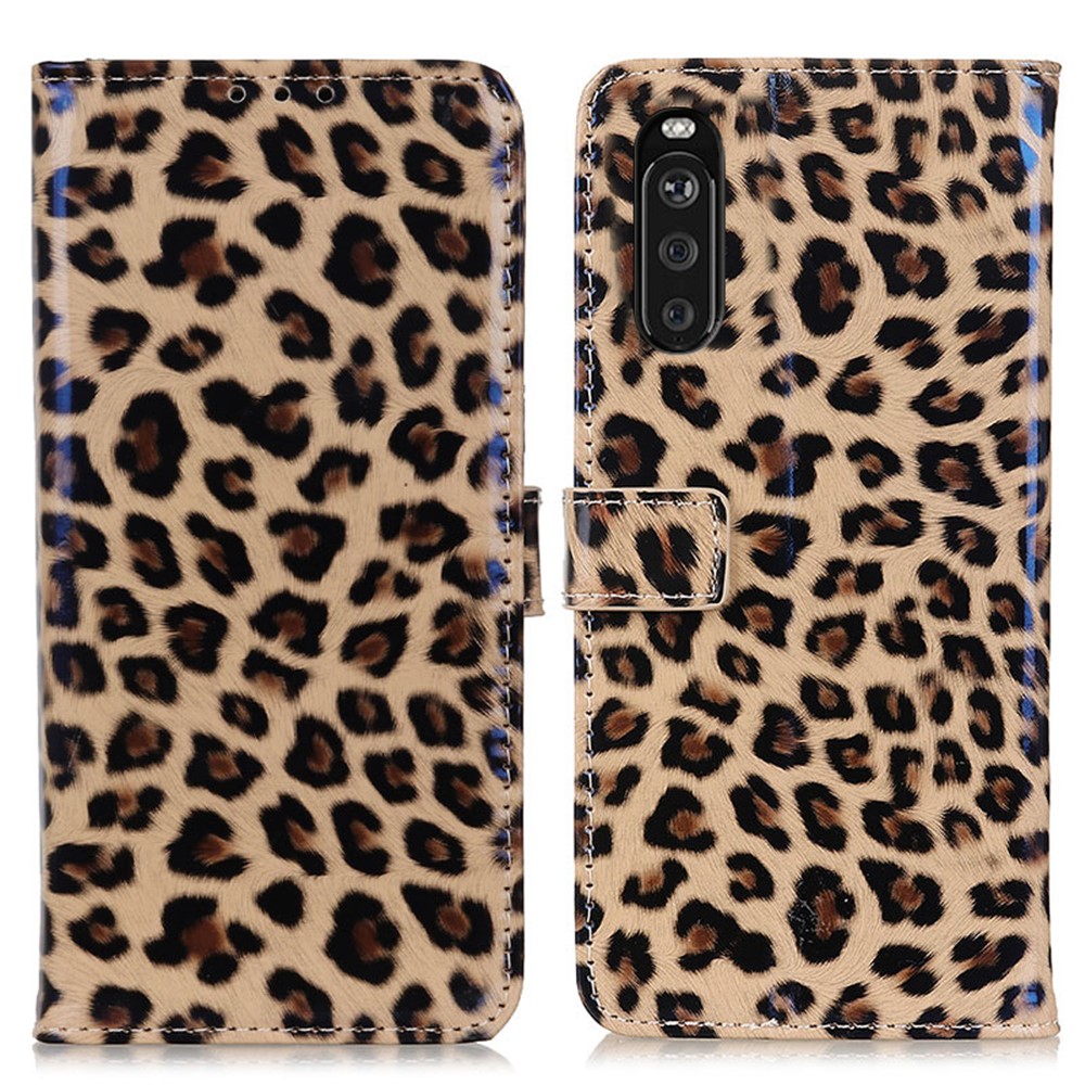 Leopard Texture Leather Wallet Protective Phone Cover for Sony Xperia 10 III-1