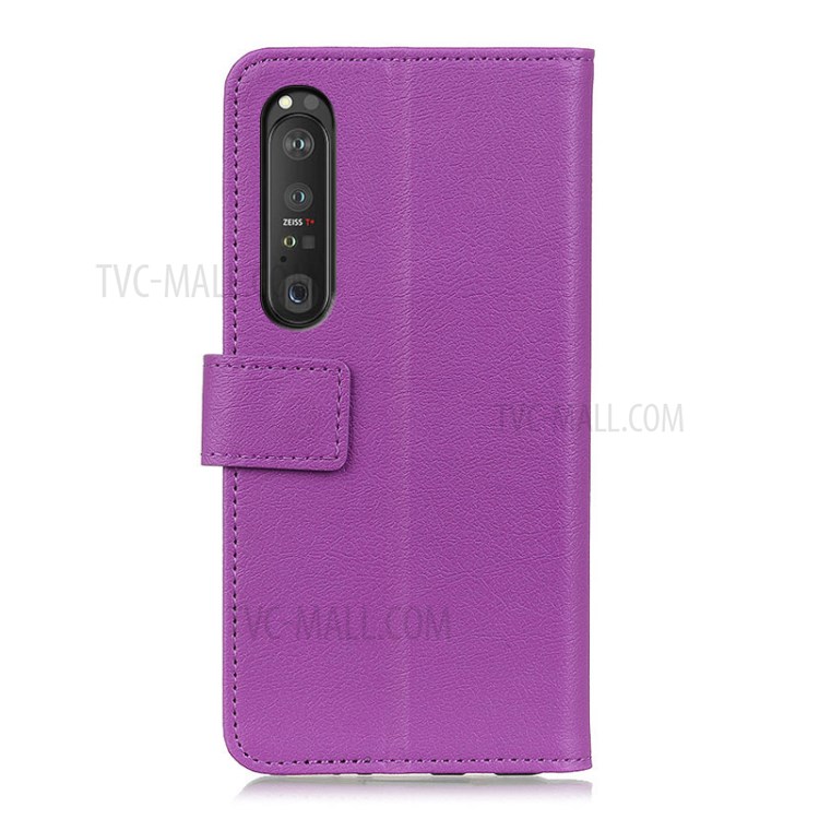 Wallet Stand Protective Leather Mobile Phone Case for Sony Xperia 1 III - Purple-2