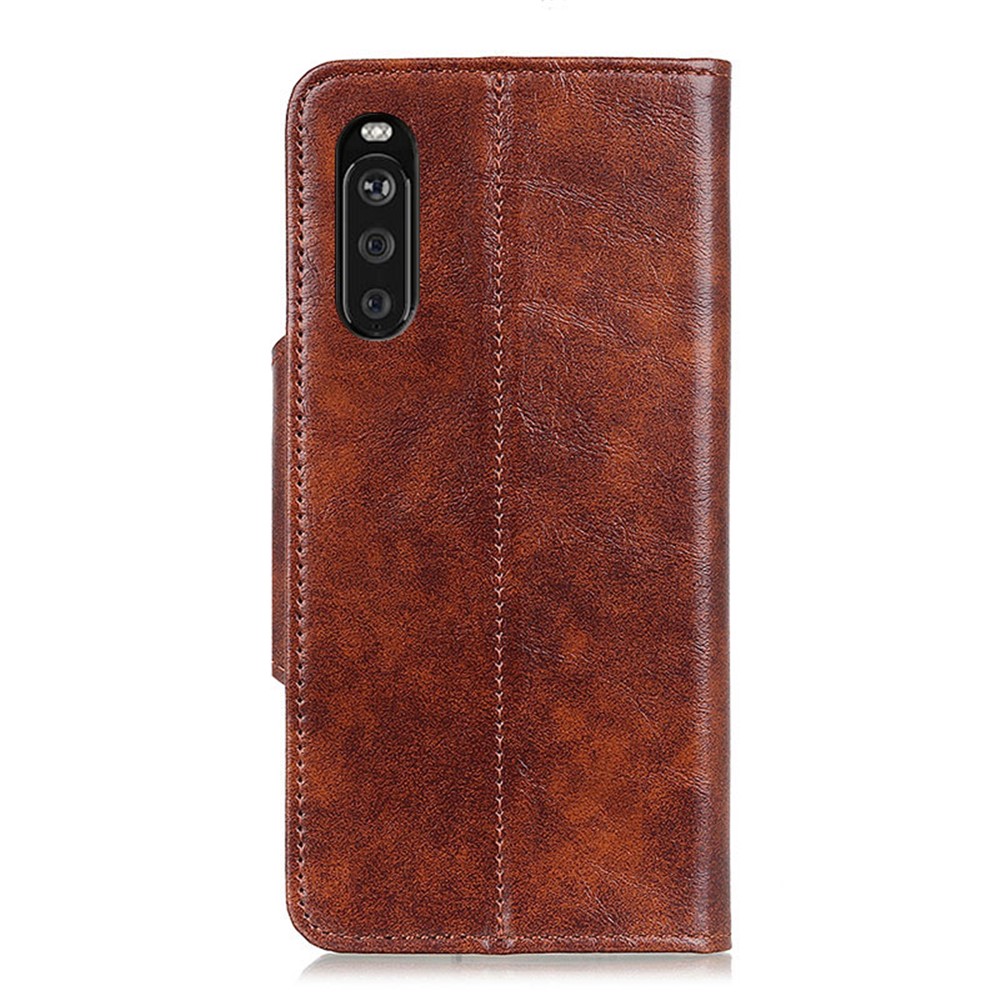 Wallet Leather Stand Shell Cover for Sony Xperia 10 III - Brown-6