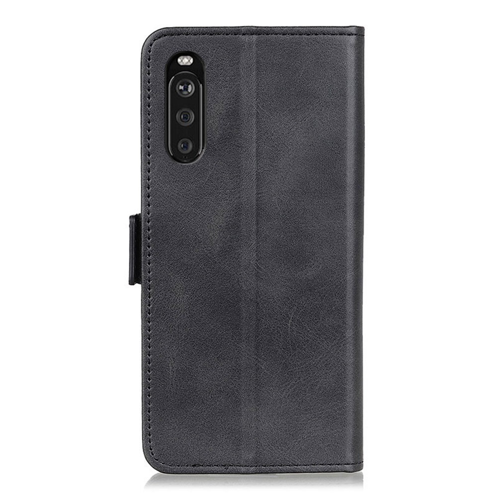 Magnetic Double Clasp Leather Wallet Case Cover for Sony Xperia 10 III - Black-6