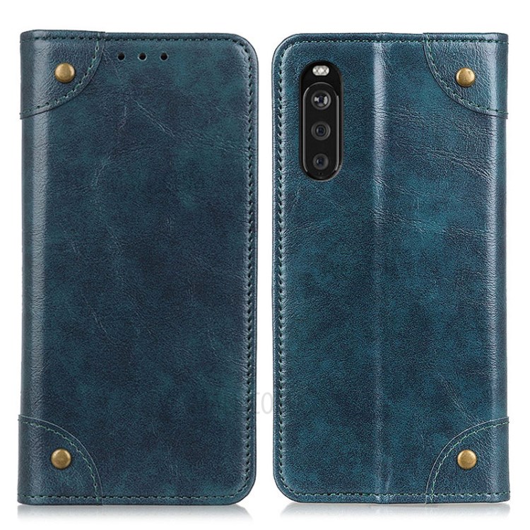 Auto-absorbed PU Leather Wallet Case Shell for Sony Xperia 10 III - Blue-1
