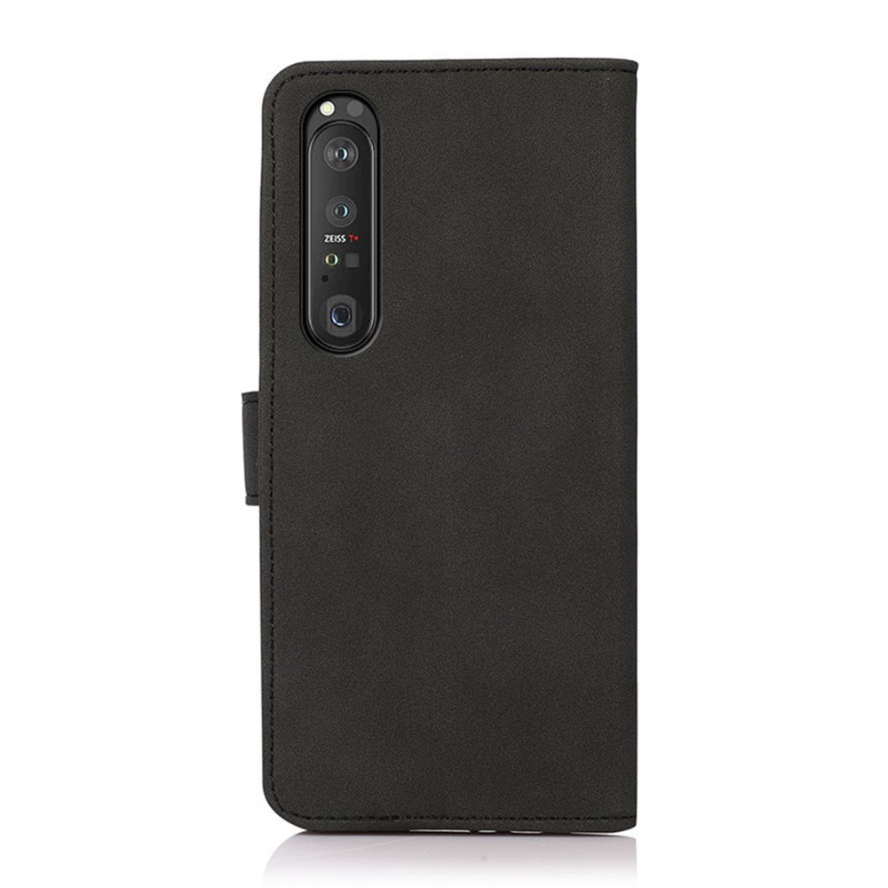 KHAZNEH PU Leather Phone Protector Case Wallet Stand Cover Shell for Sony Xperia 1 III - Black-3