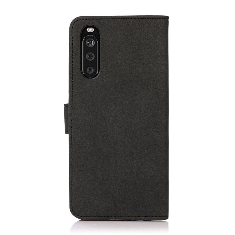 KHAZNEH Wallet Design Leather Cell Phone Back Cover Case Stand Shell for Sony Xperia 10 III - Black-3