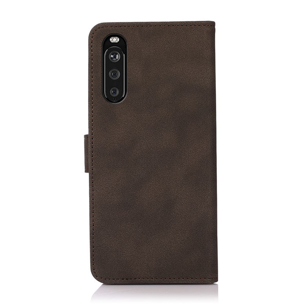 Khazneh Portafoglio Design In Pelle Custodia Per Cuoio Per Cuoio Posteriore Case Cover Shell Per Sony Xperia 10 III - Marrone-3