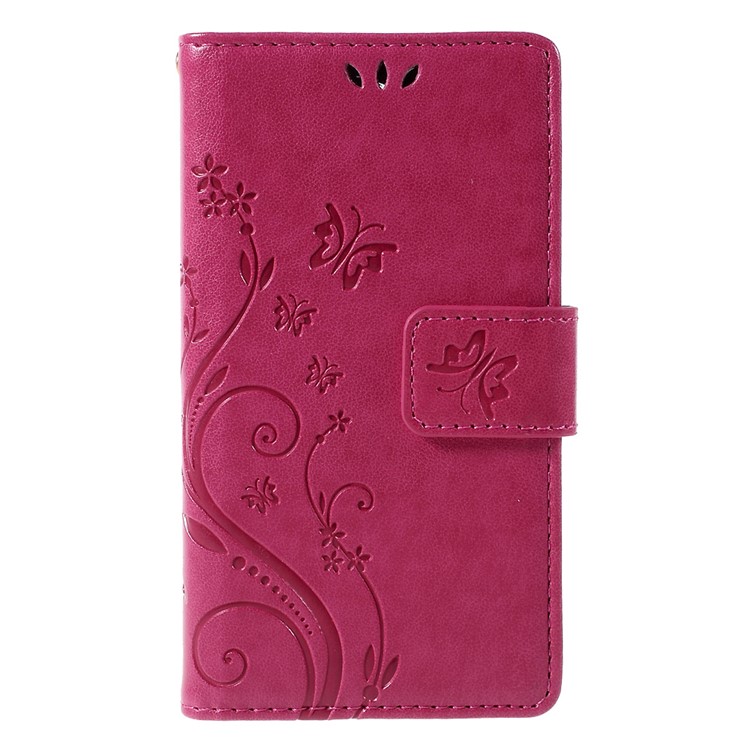 Butterfly Wallet Leather Shell for Sony Xperia Z3 Compact D5803 D5833 M55w - Rose-3