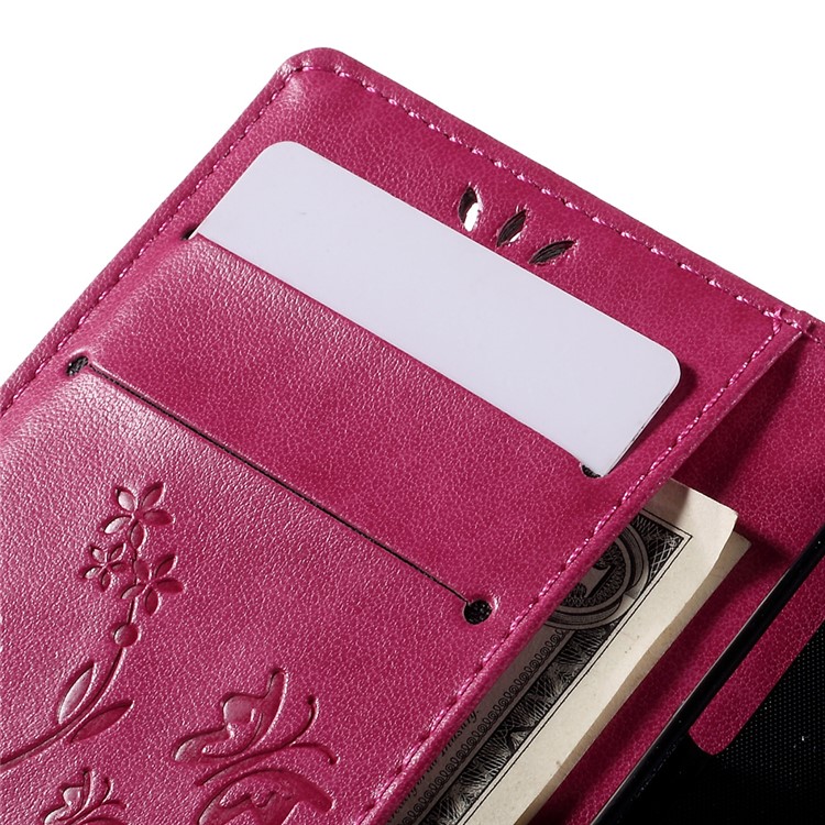 Butterfly Wallet Leather Shell for Sony Xperia Z3 Compact D5803 D5833 M55w - Rose-7