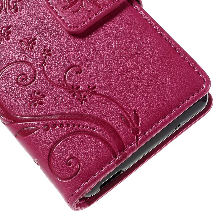 Butterfly Wallet Leather Shell for Sony Xperia Z3 Compact D5803 D5833 M55w - Rose-8